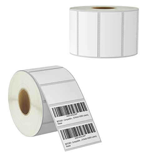 BETCKEY - 57mm x 25mm(2,25 in x 1 in) Perforierte Dateiordner/Mehrzweck Thermoetiketten Kompatibel mit Zebra und weiteren Druckern [2 Rollen/3000 Etiketten] von BETCKEY