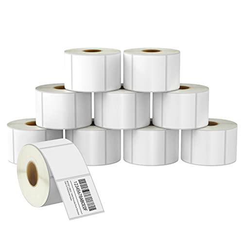 BETCKEY - 57mm x 51mm(2,25 in x 2 in) Perforierte Barcode/Adresse Thermoetiketten Kompatibel mit Zebra und weiteren Druckern [10 Rollen/7000 Etiketten] von BETCKEY