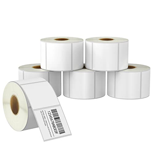 BETCKEY - 57mm x 51mm(2,25 in x 2 in) Perforierte Barcode/Adresse Thermoetiketten Kompatibel mit Zebra und weiteren Druckern [6 Rollen/4200 Etiketten] von BETCKEY