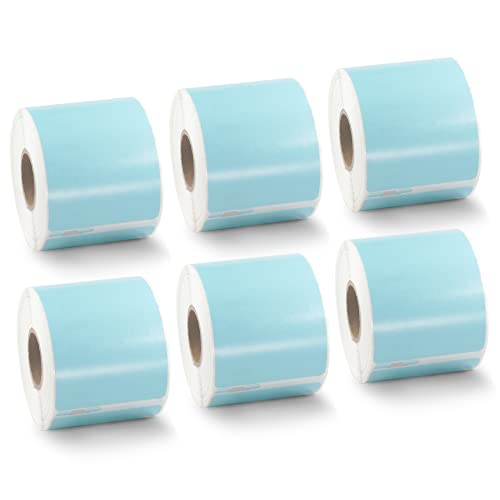 BETCKEY - 6 Große Rollen Blau Versandetiketten/Namensschilder (Groß) Kompatibel mit DYMO 99014(S0722430), 54mm x 101mm, 1440 Farbige Etiketten für LabelWriter 450 Serie und 4XL von BETCKEY