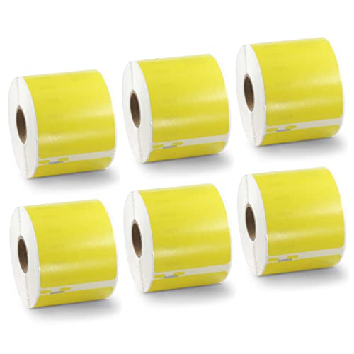BETCKEY - 6 Große Rollen Gelb Mehrzwecketiketten Kompatibel mit DYMO 99015(S0722440), 54mm x 70mm, 2400 Farbige Etiketten für LabelWriter 450 Serie und 4XL von BETCKEY