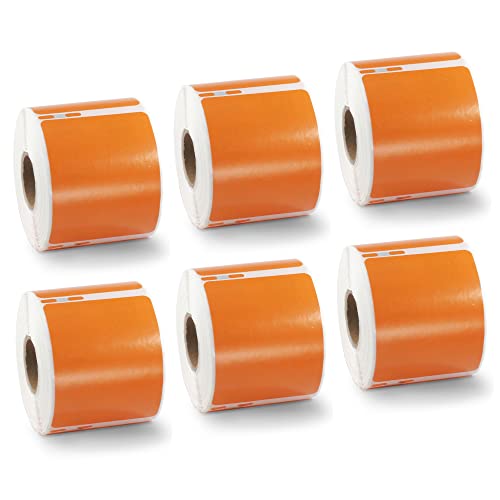 BETCKEY - 6 Große Rollen Orange Mehrzwecketiketten Kompatibel mit DYMO 99015(S0722440), 54mm x 70mm, 2400 Farbige Etiketten für LabelWriter 450 Serie und 4XL von BETCKEY