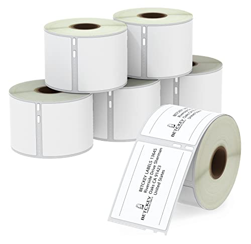 BETCKEY - 6 Rollen 99015 Selbstklebende Etiketten Kompatibel mit DYMO S0722440, 54mm x 70mm, 2400 Mehrzwecketiketten für LabelWriter 450 Serie und 4XL von BETCKEY