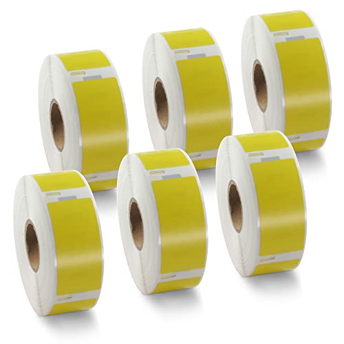 BETCKEY - 6 Rollen Gelb Adressetiketten Kompatibel mit DYMO 11352(S0722520), 25mm x 54mm, 3000 Farbige Etiketten für LabelWriter 450, 4XL NICHT passend 550 oder 5XL von BETCKEY