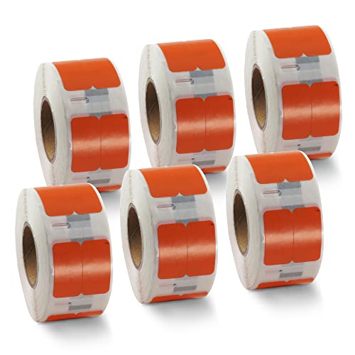 BETCKEY - 6 Rollen Orange Mehrzwecketiketten (Klein) Kompatibel mit DYMO 11353(S0722530), 13mm x 25mm, 6000 Farbige Etiketten für LabelWriter 450, 4XL NICHT passend 550 oder 5XL von BETCKEY