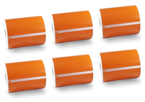 BETCKEY - 6 Rollen Orange Versandetiketten Kompatibel mit DYMO S0904980, 104mm x 159mm, 1320 Farbige Etiketten für LabelWriter 4XL, NICHT passend 5XL von BETCKEY