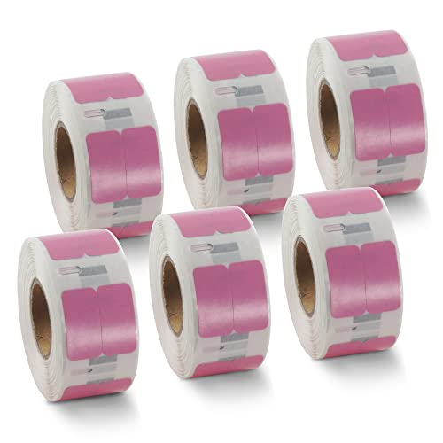 BETCKEY - 6 Rollen Rosa Mehrzwecketiketten (Klein) Kompatibel mit DYMO 11353(S0722530), 13mm x 25mm, 6000 Farbige Etiketten für LabelWriter 450, 4XL NICHT passend 550 oder 5XL von BETCKEY