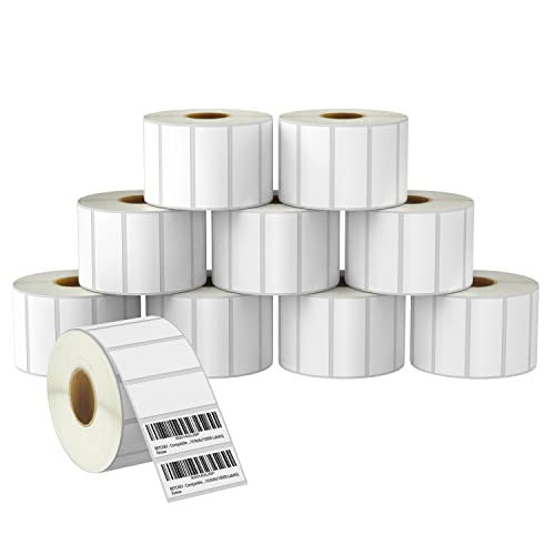 BETCKEY - 64mm x 25mm(2,5 in x 1 in) Perforierte Mehrzweck/Barcode Thermoetiketten Kompatibel mit Zebra und weiteren Druckern [10 Rollen/13800 Etiketten] von BETCKEY