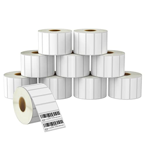 BETCKEY - 76mm x 25mm(3 in x 1 in) Perforierte Barcode/Adresse Thermoetiketten Kompatibel mit Zebra und weiteren Druckern [10 Rollen/13750 Etiketten] von BETCKEY