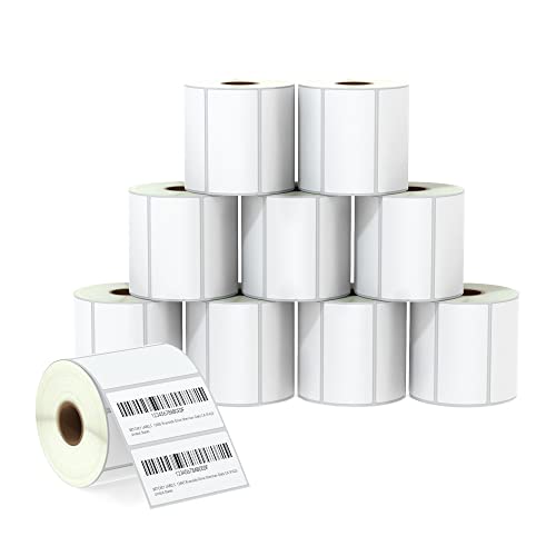 BETCKEY - 76mm x 38mm(3 in x 1,5 in) Perforierte Barcode/Versand/Adresse Thermoetiketten Kompatibel mit Zebra und weiteren Druckern [10 Rollen/9500 Etiketten] von BETCKEY