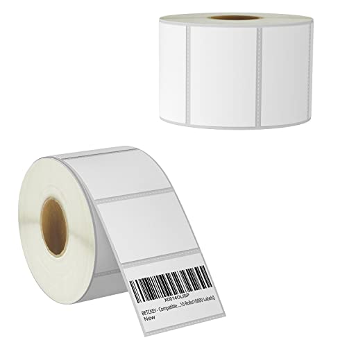 BETCKEY - 76mm x 51mm(3 in x 2 in) Perforierte Mehrzweck/Versand von Thermoetiketten Kompatibel mit Zebra und weiteren Druckern [2 Rollen/1500 Etiketten] von BETCKEY