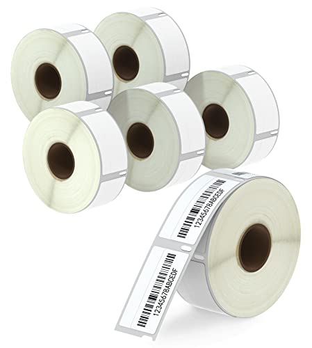 BETCKEY - 6 Rollen 11355 Selbstklebende Etiketten Kompatibel mit DYMO S0722550, 19mm x 51mm, 3000 Mehrzwecketiketten für LabelWriter 450, 4XL NICHT passend 550 oder 5XL von BETCKEY