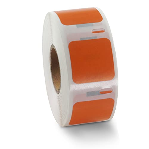 BETCKEY - 2 Rollen Orange Mehrzwecketiketten Kompatibel mit DYMO S0929120, 25mm x 25mm, 1500 Farbige Etiketten für LabelWriter 450, 4XL NICHT passend 550 oder 5XL von BETCKEY