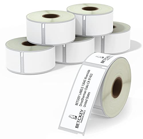 BETCKEY - 6 Rollen 99012 Selbstklebende Etiketten Kompatibel mit DYMO S0722400, 36mm x 89mm, 1560 Adressetiketten (Groß) für LabelWriter 450, 4XL NICHT passend 550 oder 5XL von BETCKEY