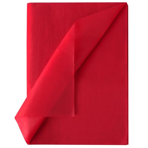 BETESSIN 20 Bögen Seidenpapier Rot - 50x70cm Seidenpapier Verpackungsmaterial Weihnachten - Weihnachtsgeschenkpapier für Geschenkverpackungen zu Weihnachten, Valentinstag, Geburtstag von BETESSIN