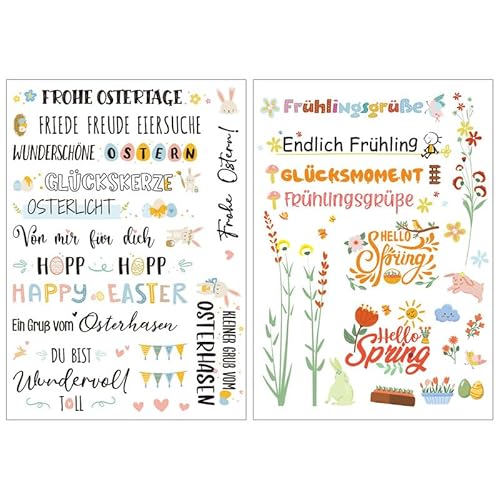 BETESSIN 4Pcs Kerzen Tattoo Ostern Tattoofolie Frühling Kerzentattoos Sprüche Kerzensticker Wasserschiebefolie Kerzen Verzieren Frohe Ostern Kerzenaufkleber DIY Geschenk für Kerzen Tassen Stil B von BETESSIN