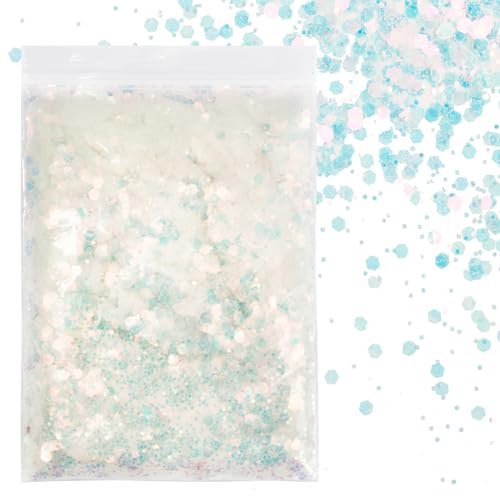 BETESSIN 50g Glitzer zum Basteln Grün Glitzerpulver Pailletten Reflektierend Glitter Pulver Glitzer Basteln Kerzen Schminke Glitzerpuder für Nägel Gesicht Makeup Kartenbasteln Handwerk Nagelkunst von BETESSIN