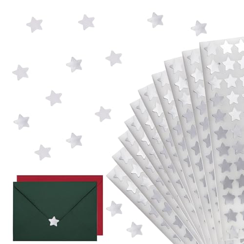 BETESSIN Aufkleber Weihnachten - 1080 Stück Sterne Sticker Silber - Selbstklebende Stern Aufkleber für Weihnachtsdeko zum Basteln, Belohnungssticker Kinder, Weihnachtsaufkleber usw. von BETESSIN