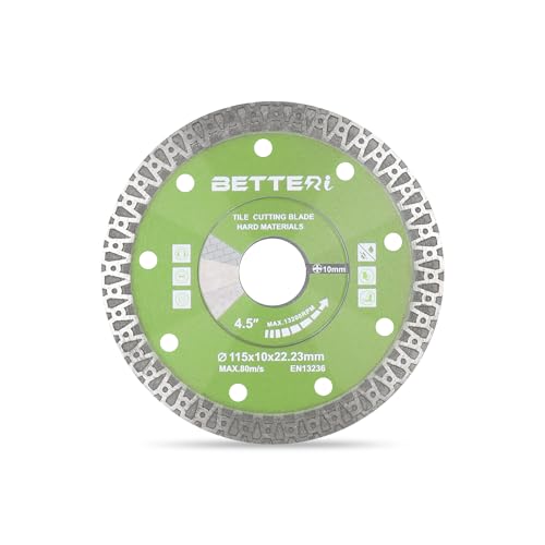 BETTERI Diamantscheibe 115mm x 22,23mm Extra Dünn, Diamant Trennscheiben für Trennschneider & Fliesenschneider, zum Schneiden von Fliesen, Feinsteinzeug, Keramik, Marmor von BETTERI