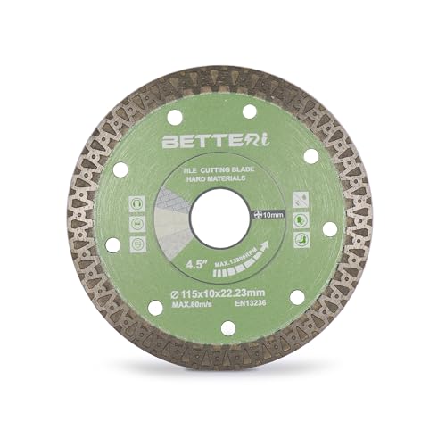 BETTERI Diamantscheibe 115mm x 22,23mm Extra Dünn, Diamant Trennscheiben für Trennschneider & Fliesenschneider, zum Schneiden von Fliesen, Feinsteinzeug, Keramik, Marmor von BETTERI