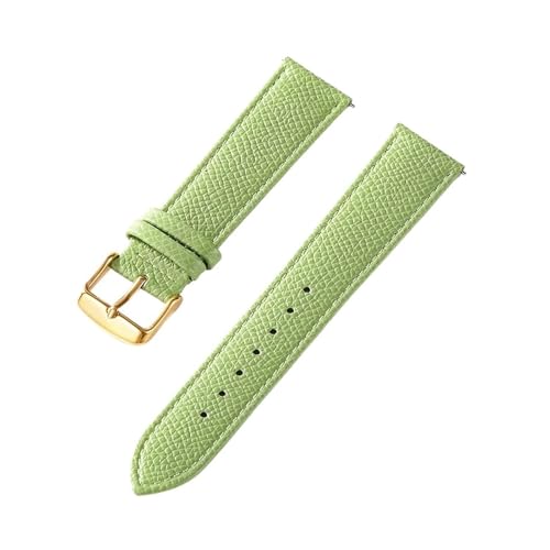 BEUAOCK Palmprint Lederband Kalbsleder königsblau grün rosa Milchshake weiß 18MM 20MM 22MM 24MM Gürtelzubehör(Avocado green,19mm) von BEUAOCK