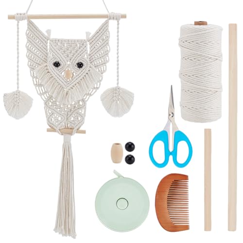 BEUNITONE DIY Makramee Eulen Set Für Anfänger Makramee Wandbehang Set Mit Anleitung Eulen Makramee Set Boho Handgefertigt Gewebtes Makramee Wandbehang Dekor Trendiges DIY Set Makramee Aufhänger von BEUNITONE