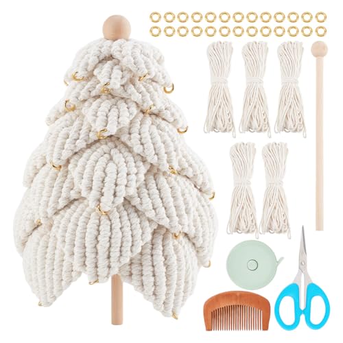 BEUNITONE DIY Makramee Weihnachtsbaum 3D Weihnachtsbaum Makramee DIY Set Für Anfänger Mit Schritt Für Schritt Anleitung Weihnachtsbaum Hängeornamente Für Zuhause Dercor Makramee Wandbehang von BEUNITONE