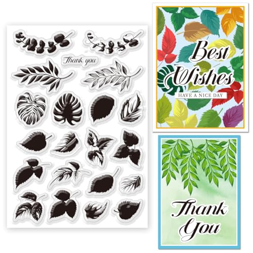 BEUNITONE Transparenter Stempel Eukalyptus Monstera Silikonstempel Transparenter Stempel Für Kartengestaltung Dekoration Und DIY Scrapbooking Bastelstempel Ein Muss Für Bastelliebhaber von BEUNITONE