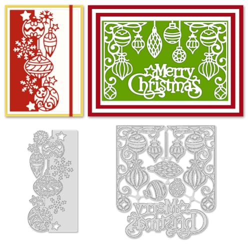 BEUNITONE Weihnachtskugel Stanzformen Zum Basteln von Karten 2 Weihnachtskugel Metall Stanzformen Stanzschablonen Für Heimwerker Basteln Scrapbooking Weihnachts Papier Stanzsets Für Dekoration von BEUNITONE