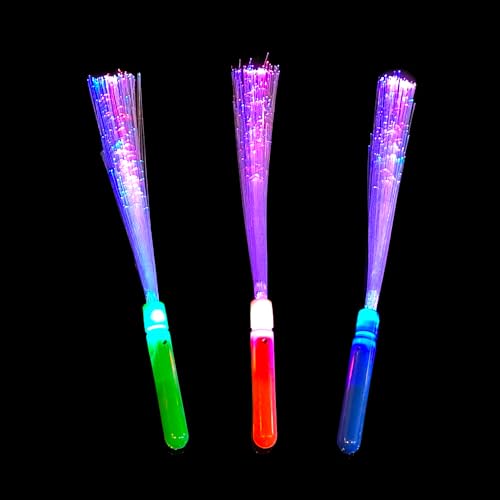 BF Souvenirs 3 Stück LED Leuchtstab Glasfaser Blinkstab Partystab Leuchtwedel 36cm in 3 Farben - Hochzeit Konzert Party Geburtstag Firmenfeier von BF Souvenirs