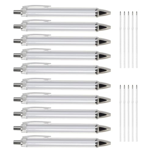 BFANGLC 10 x einziehbarer Kugelschreiber, ergonomischer Kugelschreiber, Sublimationsstift, Wärmeübertragungsstift für Volldruckstift von BFANGLC