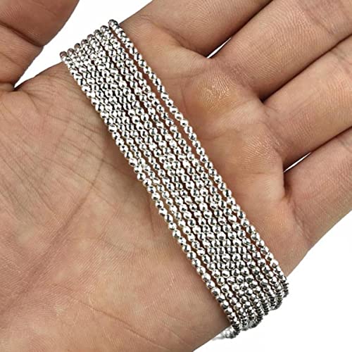 2/3/4/6/8/10 MM Weißgold Farbe Facettierte Runde Hämatit Naturstein Silber Lose Perlen Ball Für Schmuck Armbänder Machen DIY-2mm 300 stücke von BFAUNRY