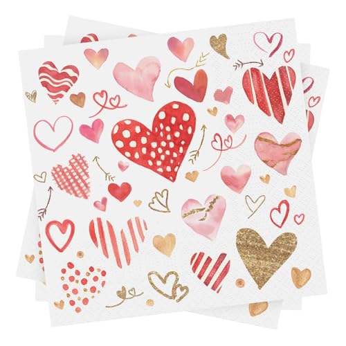 Servietten Valentinsatg 50 Stück Papierservietten Partyservietten 33 x 33 cm für Valentinstag von BFB