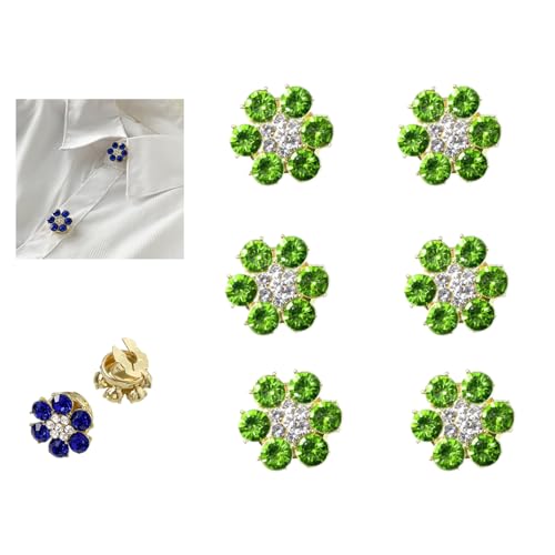 Strass-Knopfabdeckungen, Kein Nähen erforderlich, zum Aufstecken auf Blusen, Abnehmbare Hemdknopfclips, Schmuckknöpfe (6PCS-B,L) von BFDSGWQ