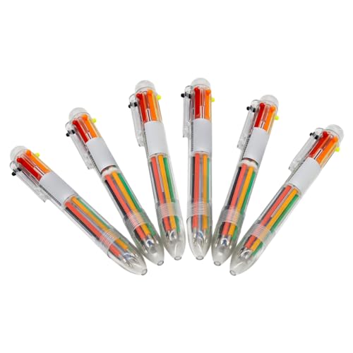 6x/Set 6-in-1 Mehrfarbiger Kugelschreiber 0 5 Mm Shuttle Pen Einziehbarer Kugelschreiber Schreibstift Schulbedarf von BFLKY