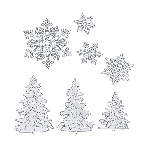 7 Stück Weihnachtsbaum Stanzformen Schneeflocken Scrapbooking Album Karte Dekoration von BFLKY