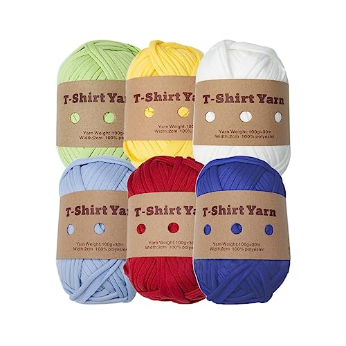 Buntes T Shirt Garn Strickgarn Polyester Stoffstreifen Für Web Und Näh Häkelprojekte Pack von BFLKY