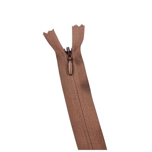 BFNDSSEOU Harzziegel 10 Stück Nylon-Spiralreißverschluss 28 cm 3# Unsichtbarer Reißverschluss Harz-Reißverschlüsse mit offenem Ende(Brown) von BFNDSSEOU