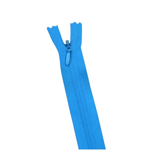 BFNDSSEOU Harzziegel 10 Stück Nylon-Spiralreißverschluss 28 cm 3# Unsichtbarer Reißverschluss Harz-Reißverschlüsse mit offenem Ende(Light Blue) von BFNDSSEOU