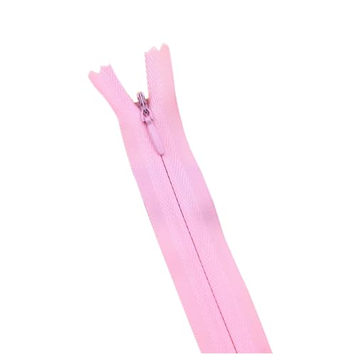 BFNDSSEOU Harzziegel 10 Stück Nylon-Spiralreißverschluss 28 cm 3# Unsichtbarer Reißverschluss Harz-Reißverschlüsse mit offenem Ende(Light Pink) von BFNDSSEOU