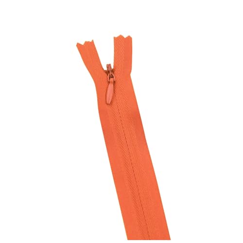 BFNDSSEOU Harzziegel 10 Stück Nylon-Spiralreißverschluss 28 cm 3# Unsichtbarer Reißverschluss Harz-Reißverschlüsse mit offenem Ende(Orange) von BFNDSSEOU