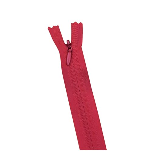 BFNDSSEOU Harzziegel 10 Stück Nylon-Spiralreißverschluss 28 cm 3# Unsichtbarer Reißverschluss Harz-Reißverschlüsse mit offenem Ende(Wine Red) von BFNDSSEOU