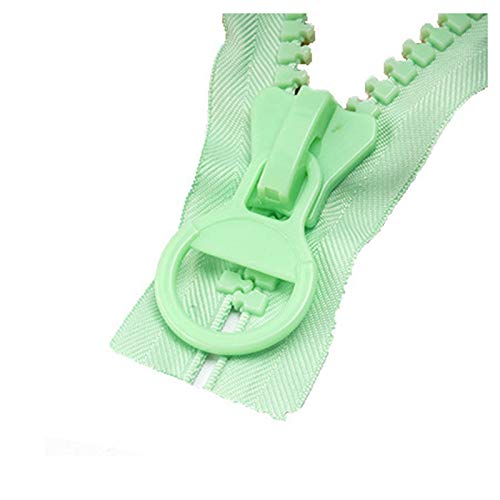 BFNDSSEOU Harzziegel 25 cm Langer, bonbonfarbener Harz-Reißverschluss, 20#, offener Taschen-Reißverschluss ohne Schloss(Green) von BFNDSSEOU