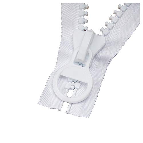 BFNDSSEOU Harzziegel 25 cm Langer, bonbonfarbener Harz-Reißverschluss, 20#, offener Taschen-Reißverschluss ohne Schloss(White) von BFNDSSEOU