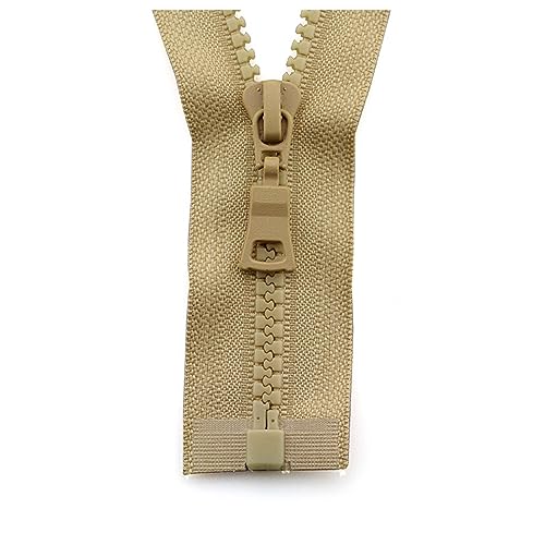 BFNDSSEOU Harzziegel 5# 3 Stück Harz-Reißverschluss 30–90 cm offene Auto-Lock-Nähreißverschlüsse(Khaki,55Cm) von BFNDSSEOU