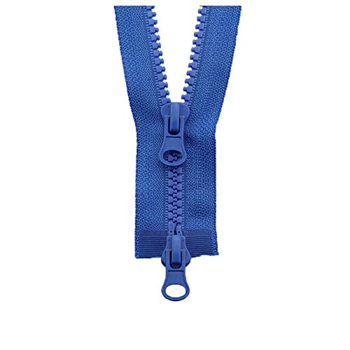 BFNDSSEOU Harzziegel 5# Nylon-Spiralreißverschlüsse, Doppelschieber, Kunststoffharz, bunter Reißverschluss(Blue,90cm) von BFNDSSEOU