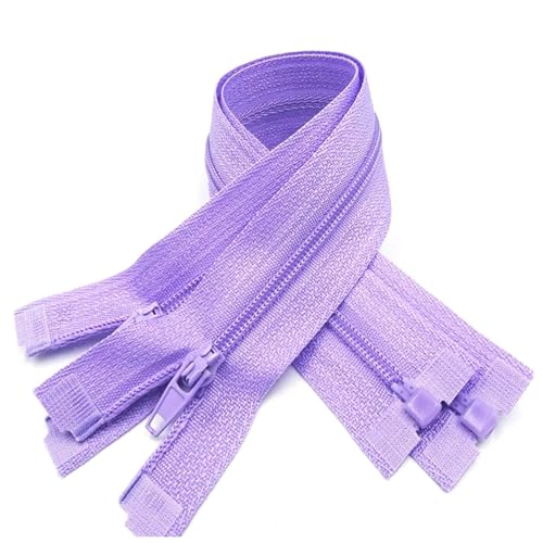 BFNDSSEOU Harzziegel 5 Stück 3# Nylon-Reißverschluss-Harz-Reißverschlüsse mit offenem Ende(Light Purple,50Cm) von BFNDSSEOU