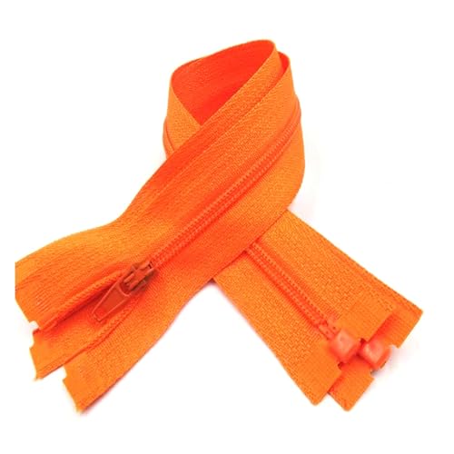 BFNDSSEOU Harzziegel 5 Stück 3# Nylon-Reißverschluss-Harz-Reißverschlüsse mit offenem Ende(Orange,25Cm) von BFNDSSEOU