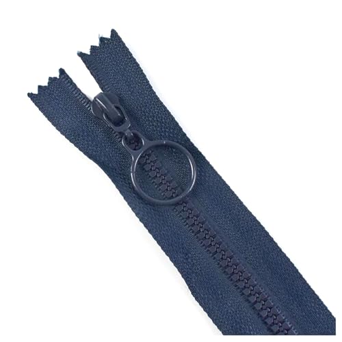 BFNDSSEOU Harzziegel Harz-Reißverschlüsse 3# 25-60 cm O-Ring-Schieber Dekor-Reißverschlüsse for Jacken(Dark Blue,Closed End 25Cm 10Pcs) von BFNDSSEOU