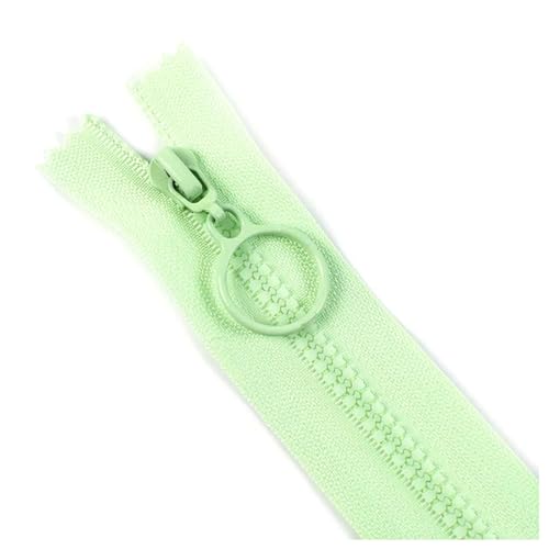 BFNDSSEOU Harzziegel Harz-Reißverschlüsse 3# 25-60 cm O-Ring-Schieber Dekor-Reißverschlüsse for Jacken(Light Green,Closed End 25Cm 10Pcs) von BFNDSSEOU